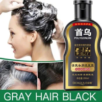 Women and Men Ginger Hair Dye Permanent Black Shampoo Gray Hair Removal Natural Fast Hair Dying Polygonum Shampoo