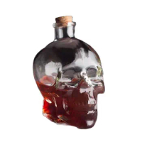 380ml Crystal Head Skull Bottle Cork Lid Vodka Liquor Glass Decanter Whiskey Shot