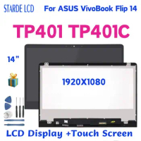 14 inch For Asus VivoBook Flip 14 TP401 LCD Display Touch Screen Digitizer Assembly For ASUS TP401C TP401CA Replacement Part