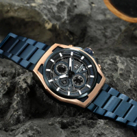 DISKON  Evans Jayden Jam Tangan Pria EJ 9585 Rantai Stainless Steel Chronograph Kaca Sapphire Water 