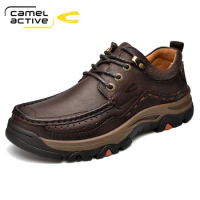 Camel Active New Genuine Leather Men Casual Shoes Comfortable Fashion Footwear Soft Cowhide Male Lace-up Shoes