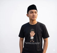 Kaos GusDur karikatur maroon XL