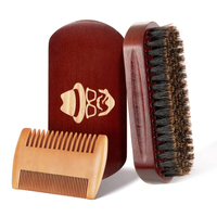 Beard Brush 100% Boar Bristle Natural Black Walnut Wood Beard Comb Hair Mustache Shaving Brush Facia