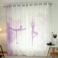 定制創意韓式簡約紫色舞蹈跳舞瑜伽館健身房舞蹈室學校臥室飄窗簾