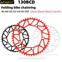Litepro Folding Bike 130Bcd Crown Chainring 46/48/50/52/54/5658T Teeth Bicycle Chain Ring Sprocket Rotor Crankset Cycling Crown