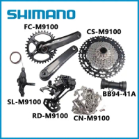 SHIMANO XTR M9100 12-speed MTB groupest Rear Derailleur Shift Clamp Band And Chain And Cassette 10-51T BB94-41A Crank