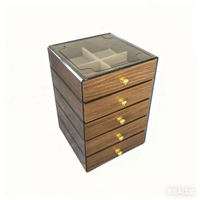 內地直送 - 首飾盒高檔收納精緻項鏈耳環胡桃木大容量戒指耳釘飾品多層收納盒