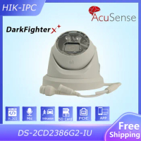 HIK 4K 8MP AcuSense PoE IP Camera DS-2CD2386G2-IU Built-In Mic SD Card Slot Security Protection cctv Surveillance Network camera