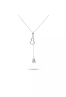 Millenne Millennia 2000 Guitar Studded Cubic Zirconia White Gold Necklace with 925 Sterling Silver