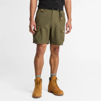 【Timberland 官方旗艦】男款軍綠色彈性短褲(A6VAJA58)