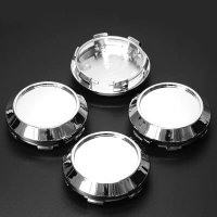 Penutup Pusat Roda Kereta, 4pcs, 60mm, Bahan Plastik Chrome, Kosong, untuk Rim, Tiada Logo Lambang, 