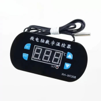 5pcs XH-W1308 Adjustable Dual LED Digital Display Temperature Controller Thermostat Switch DC 12V Cool Heat Sensor Red Bleu