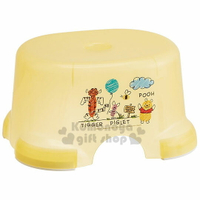 小禮堂 迪士尼 小熊維尼 塑膠透明小浴椅《黃.插圖》踩腳椅.矮凳.板凳