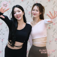 GOOD ENERGY CLUB - FLOWY TWIST SPORT BRA [2563] สปอร์ตบราแขนยาว ชุดพิลาทีส ชุดโยคะ (6L-6O)