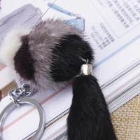 Korean Furry Fox Car Keyboard Cartoon Accessories Ladies Accessories Cute Chain Creative Bag Hanging Backpack