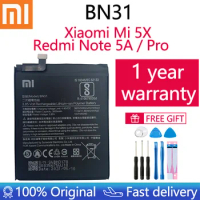 100% Original 3080mAh BN31 Battery with Temperature sensor For Xiaomi Mi 5X Mi5X \ Redmi Note 5A pro Mobile Phone Batteries