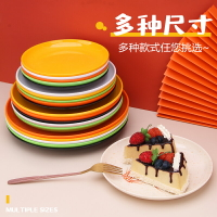 仿瓷密胺盤子餐具圓形自助餐商用圓盤塑料碟子火鍋菜盤餐廳快餐盤