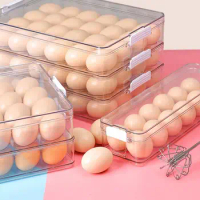 Refrigerator Egg Tray Egg Tray Organizer Stackable Egg Carton Tray Transparent Egg Rack Storage Egg Carton Dispenser Tray
