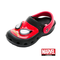 【Marvel 漫威】童鞋 蜘蛛人 輕量電燈洞洞鞋/透氣 防水 好穿脫 MIT正版 黑紅(MNKG35400)