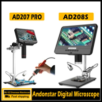 Andonstar AD208S 8.5 Inch LCD 5X-1200X Digital Microscope 1280*800 Adjustable 1080P Scope Soldering Tool with Two Fill Lights