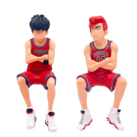 Figur Anime Slam Dunk 15CM Untuk Ornamen Mobil Rukawa Kaede Tokoh Aksi Basket PVC Aksesori Mobil Model Mainan Boneka