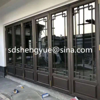 Customized aluminum glass folding/ bifold door designs chinese style bi-fold door