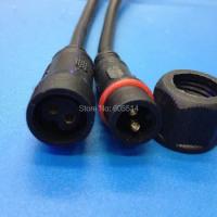[Seven Neon]50pairs 40cm 2*0.5mm 2Core 2pin BLACK IP66 waterproof pigtail led connctor,male and female connector cable