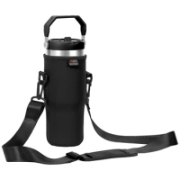 30OZ Neoprene Water Bottle Carrier Bag for Stanley Flip Straw Tumbler,Pouch Holder with Adjustable Shoulder Strap for Hiking