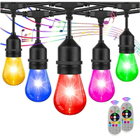 爆款七彩燈串 LED彩色防水跑碼燈串 RGB幻彩S14燈串智能聖誕燈