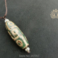High Quality Tibet Dzi Nine Eyes Necklace Natural stone Materials Holy Article Tibet Dzi Bead Free shipping