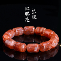 【Paiya 派亞】5A紅膠花桶珠手鏈紅色膠花異象水晶桶珠手串