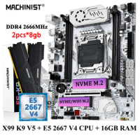 machist K9 X99 kit motherboard LGA 2011-3 Xeon CPU E5 2667 V4 with DDR4 2*8GB RAM 2666MHZ memory Combo NVME M.2 quad channel