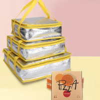 Handheld Pizza Delivery Insulation Bag Pizza Thickened Aluminum Foil Insulation Lunch Box Bag Takeaway Cake Ice Bag