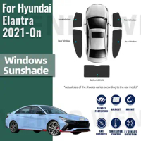 For Hyundai Elantra 2021 2022 2023 2024 Avante CN7 Magnetic Car Sunshade Front Windshield Curtain Rear Side Window Sun Shade