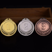 10Pcs Gold Award Medals Zinc Alloy Silver Award Medals with Neck Ribbon Bronze Award Medals 2 Inch f