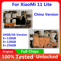 Unlocked Mainboard For Xiaomi MI 11 Lite Motherboard 64/128/256GB Mainboard Logic Board Main Circuits Board Android OS