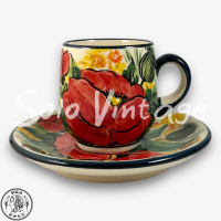 【SOLO 波蘭陶】Marianna 波蘭陶 100ML 濃縮咖啡杯盤組 紅色山茶花系列