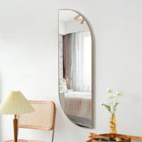 Long Full Body Wall Mirror Stickers Dressingirregular Design Wall Mirror Appearance Living Room Miroir Mural Salon Decor HY50WM