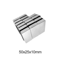 50x25x10 Block Powerful Magnets N35 Strip Neodymium Magnet 50x25x10mm Strong Permanent NdFeB Magnetic Magnet 50*25*10