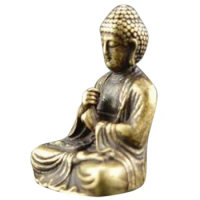 2X Mini Buddha Statue Bronze Buddha Statue Chinese Buddhism Pure Copper Bronze Sakyamuni Buddha Statue Promotion