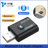 YIGETOHDE 2 IN1 USB wireless Bluetooth adapter 5.0 suitable for computer TV laptop computer speakers earphones Bluetooth adapter