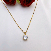 KALUNG TITANIUM WANITA RANTAI PECAH KOPI LIONTIN MUTIARA Tanam Elegant