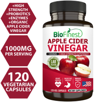Biofinest Apple Cider Vinegar ACV 1000mg Supplement - Weight Loss Detox  Cholesterol Tablet 120 Caps