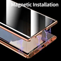 Magnetic Peeping Proof Phone Case for Samsung Galaxy S20Fe Glass Clamshell Privacy Case Covers for Samsung S20Fe