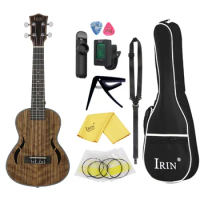 23 Inch Ukulele Hawaiian Guitar Walnut Body Guitarra Ukulele 4 Strings Ukulele with Tuner Strap Capo Strings Parts &amp; Accessorie