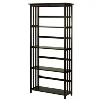 Mission Style 5-Tier Wood Bookcase