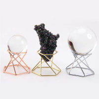 Giá đỡ trưng bày lục giác cho đá khoáng geode và quả cầu pha lê kim loại mạ điện