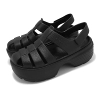 【Crocs】涼鞋 Stomp Fisherman Sandal 男鞋 女鞋 黑 厚底 雪屋涼鞋 卡駱馳(209938001)