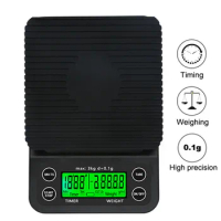 3kg/0.1g Multi-function Drip Coffee Scale With Timer Digital Kitchen Coffee Scale High Precision LCD Electronic Scales 40%off