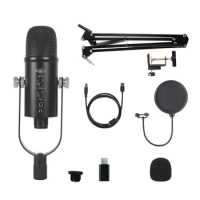 USB Microphone,Condenser Recording Microphone With Mute And Echo For Laptop Pc Mac Phone Studio Recording, Broadcast